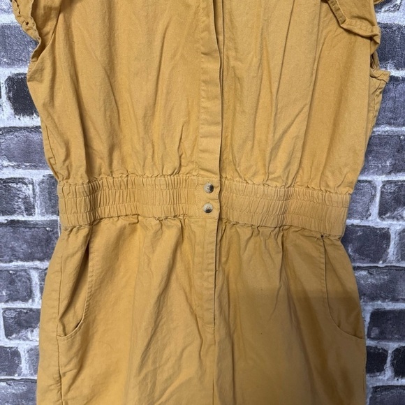 ba&sh Cecile Ruffle Sleeve Romper Playsuit Jumpsuit in Yellow Ochre - Picture 7 of 16